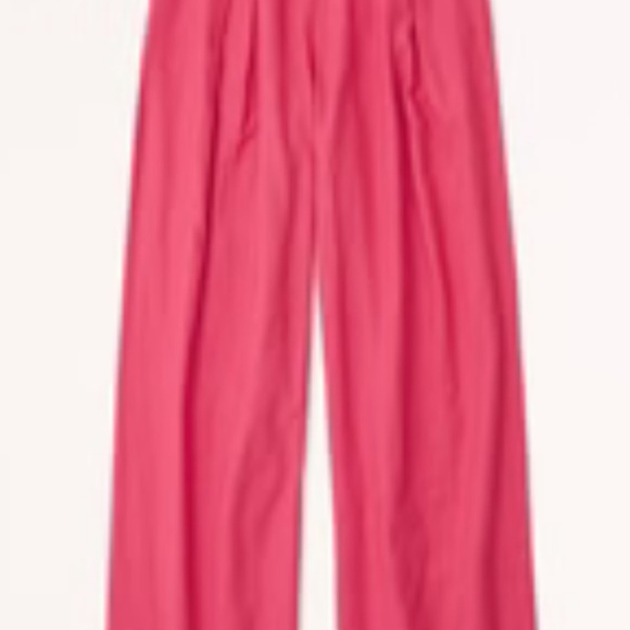 Abercrombie & Fitch Linen-Blend Ultra Wide-Leg Pant pink M - Picture 1 of 3